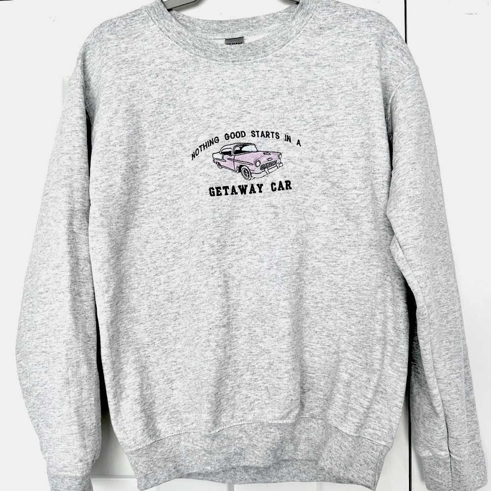 Taylor Swift Getaway Car Sweatshirt Embroidered Small S Merch Lover Reputation
